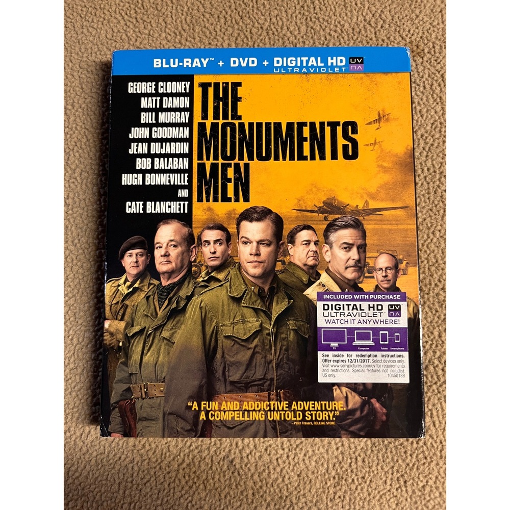 The‎ Monuments Men Blu-ray DVD Digital HD George Clooney Matt Damon New Sealed